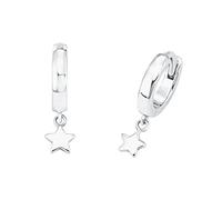 s.Oliver Creoles Plata de Ley 925 Joyas de Oreja para Niñas, 1,6 cm, Plata, Viene en Caja de Regalo de joyería