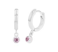 s.Oliver Creoles Plata de Ley 925 Joyas de Orejas para Niñas, con circonita cúbica sintética, 1,7 cm, Plata, Viene en Caja de Regalo de joyería