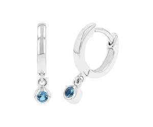 s.Oliver Creoles Plata de Ley 925 Joyas de Orejas para Niñas, con circonita cúbica sintética, 1.7 cm, Plata, Viene en Caja de Regalo de joyería