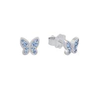 s.Oliver ear studs 925 Sterling silver girls' children's ear jewellery, with zirconia synth., 0.5 cm, silver, butterfly, comes in jewellery gift box, 2036816