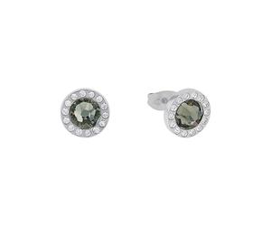 s.Oliver ear studs acero inoxidable señoras joyería del oído, con cristal, 1 cm, plata, Viene en caja de regalo de joyería