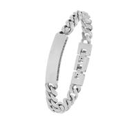 s.Oliver Ident brazalete de acero inoxidable para hombre, 20+1,5 cm, plata, Se entrega en caja de regalo
