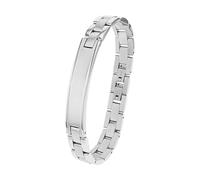 s.Oliver Ident brazalete de acero inoxidable para hombre, 20+1,5 cm, plata, Se entrega en caja de regalo