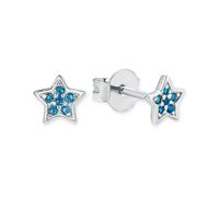 s.Oliver pendientes de plata de ley 925 niñas pendientes, con cristal, 0,5 cm, plata, estrella, Viene en caja de regalo de joyería