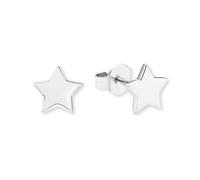 s.Oliver Pendientes de plata de ley 925 Pendientes de las señoras, 0,5 cm, plata, estrella, viene en caja de regalo de joyería