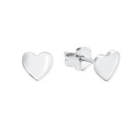 s.Oliver Pendientes de plata de ley 925 Pendientes de las señoras, 0.6 cm, plata, corazón, viene en caja de regalo de joyería