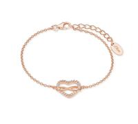s.Oliver pulsera de plata esterlina 925 joyería del brazo de las señoras, con zirconia cúbico synth., 17+3 cm, de color rosa, corazón, Viene en caja de regalo de joyería