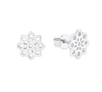 s.Oliver Pendientes de plata de ley 925 Pendientes de las señoras, 1 cm, plata, flor, viene en caja de regalo de joyería