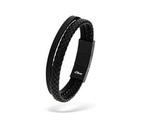 s.Oliver Joyería para hombre - Pulsera de piel con detalles de acero inoxidable - Clásica, elegante y masculina - Idea de regalo perfecta