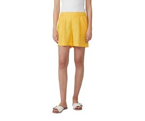 s.Oliver Pantalón Corto de Mezcla de Lino con Bolsillos, Amarillo limón, 42