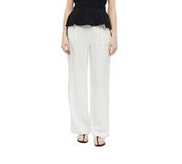 s.Oliver Pantalón Largo de Mujer de Mezcla de Lino 2179148, Blanco, 46