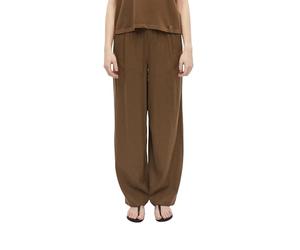 s.Oliver Pantalón Largo de Mujer de Mezcla de Lino 2179148, marrón, 42
