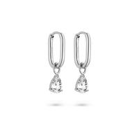 S.Oliver Para Mujer Joyería - Aros De Acero Inoxidable Con Brillantes Steinanhängern Elegante & Atemporal Hermoso - Perfecto Idea De Regalo