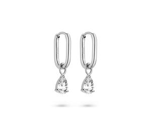 S.Oliver Para Mujer Joyería - Aros De Acero Inoxidable Con Brillantes Steinanhängern Elegante & Atemporal Hermoso - Perfecto Idea De Regalo