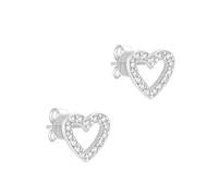 S.Oliver Para Mujer Joyería - Corazón Pendientes & Aros En Plata 925 Con Piedras & Feinen Details - Elegante & Atemporal - Perfecto Idea De Regalo
