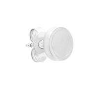 s.Oliver Pendiente para hombre - Pendientes de acero inoxidable mate - Plata - Diseño redondo - Cierre de mariposa - Impermeable y respetuoso con la piel