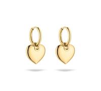s.Oliver Pendientes de aro elegantes de acero inoxidable pulido - oro - resistente al agua y delicado con la piel