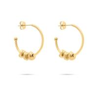 s.Oliver Pendientes de aro elegantes de acero inoxidable pulido - oro - resistente al agua y delicado con la piel