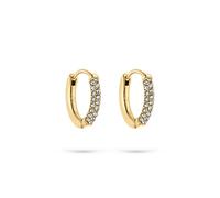 s.Oliver Pendientes de aro elegantes de acero inoxidable pulido - oro - resistente al agua y delicado con la piel