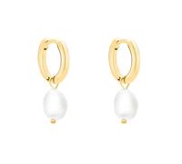 s.Oliver Pendientes de aro elegantes de acero inoxidable pulido - oro - resistente al agua y delicado con la piel