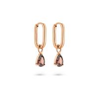 s.Oliver Pendientes de aro elegantes de acero inoxidable pulido - oro rosa - resistente al agua y delicado con la piel