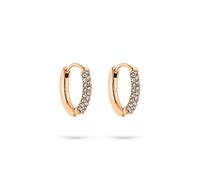s.Oliver Pendientes de aro elegantes de acero inoxidable pulido - oro rosa - resistente al agua y delicado con la piel
