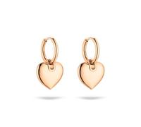 s.Oliver Pendientes de aro elegantes de acero inoxidable pulido - oro rosa - resistente al agua y delicado con la piel