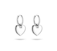 s.Oliver Pendientes de aro elegantes de acero inoxidable pulido - plata - resistente al agua y delicado con la piel
