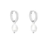 s.Oliver Pendientes de aro elegantes de acero inoxidable pulido - plata - resistente al agua y delicado con la piel