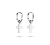 s.Oliver Pendientes de aro elegantes de acero inoxidable pulido - plata - resistente al agua y delicado con la piel