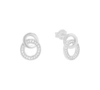 s.Oliver Pendientes de botón para mujer en Plata de Ley 925, con circonitas sintéticas, color plata, se entregan en caja de regalo.