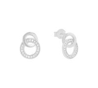 s.Oliver pendientes de plata de ley 925 joyería de las señoras del oído, con zirconia cúbico synth., 1,3 cm, plata, Viene en caja de regalo de joyería