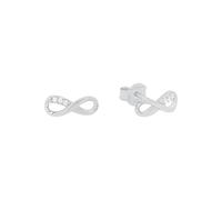 s.Oliver pendientes de plata de ley 925 joyería de señoras oído, con zirconia cúbico synth., 0,4 cm, plata, Infinito, Viene en caja de regalo de joyería