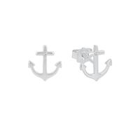 s.Oliver pendientes de plata de ley 925 joyería de señoras oído, con zirconia cúbico synth., 1,1 cm, plata, ancla, Viene en caja de regalo de joyería