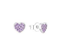 s.Oliver pendientes de plata de ley 925 joyería del oído de los niños de la muchacha, con zirconia cúbico synth., 0,6 cm, plata, corazón, Viene en caja de regalo de joyería