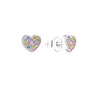 s.Oliver pendientes de plata de ley 925 joyería del oído de los niños de la muchacha, con zirconia cúbico synth., 0,6 cm, plata, corazón, Viene en caja de regalo de joyería