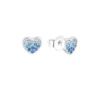 s.Oliver pendientes de plata de ley 925 joyería del oído de los niños de la muchacha, con zirconia cúbico synth., 0,6 cm, plata, corazón, Viene en caja de regalo de joyería