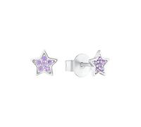 s.Oliver pendientes de plata de ley 925 joyería infantil para las orejas, con circonita sintética, 0,5 cm, plata, estrella, viene en caja de regalo de joyería, 2036827