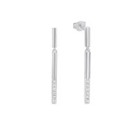s.Oliver pendientes de plata de ley 925 pendientes de las señoras, con zirconia cúbica sinte., 3,7 cm, plata, Viene en caja de regalo de joyería