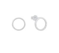 s.Oliver pendientes de plata de ley 925 pendientes de las señoras, con zirconia cúbico sintetizador., 1,2 cm, plata, Viene en caja de regalo de joyería