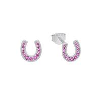 s.Oliver pendientes de plata esterlina 925 joyería del oído de los niños de la muchacha, con zirconia cúbico synth., 0,8 cm, plata, herradura, Viene en caja de regalo de joyería