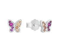 s.Oliver pendientes de plata esterlina 925 joyería del oído de los niños de las muchachas, con zirconia cúbico synth., 0,5 cm, plata, mariposa, Viene en caja de regalo de joyería