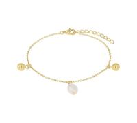s.Oliver Pulsera con colgante para mujer de plata de ley 925 con perla cultivada de agua dulce, 17 + 3 cm, oro, idea de regalo, viene en caja de regalo 2040598
