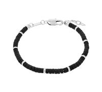 s.Oliver pulsera de acero inoxidable de los hombres de la joyería del brazo, con ágata, 20+2 cm, plata, Viene en caja de regalo de joyería, 2033927