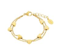 s.Oliver pulsera de acero inoxidable niña niños brazo joyas, 14+2 cm, oro, corazón, Viene en caja de regalo de joyería