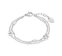 s.Oliver pulsera de acero inoxidable niña niños brazo joyas, 14+2 cm, plata, estrella, Viene en caja de regalo de joyería