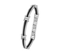 s.Oliver pulsera de acero inoxidable pulsera de los hombres, 18,5+1,5+1,5 cm, plata, viene en caja de regalo de joyería, 2035798