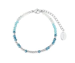 s.Oliver pulsera de acero inoxidable señoras brazo joyas, con perla de vidrio, 16+4 cm, plata, Viene en caja de regalo de joyería