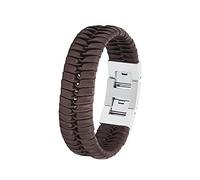 s.Oliver Pulsera de piel para hombre, acero inoxidable