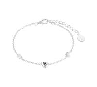 s.Oliver pulsera de plata de ley 925 joyería del brazo de las señoras, con zirconia cúbico synth., 16+3 cm, plata, corazón, Viene en caja de regalo de joyería